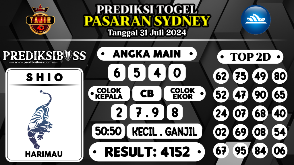 https://prediksibossjp.com/prediksi-boss-togel-sidney-rabu-31-juli-2024/